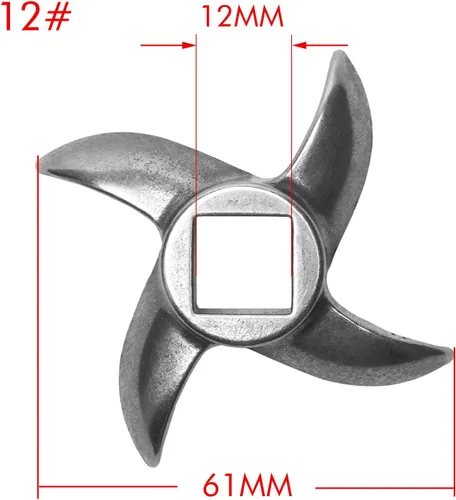 Miniatura 2 de 12 # Cuchilla para picadora de carne de acero inoxidable, repuesto para amoladoras, cuchillo de repuesto para eléctrico o manual