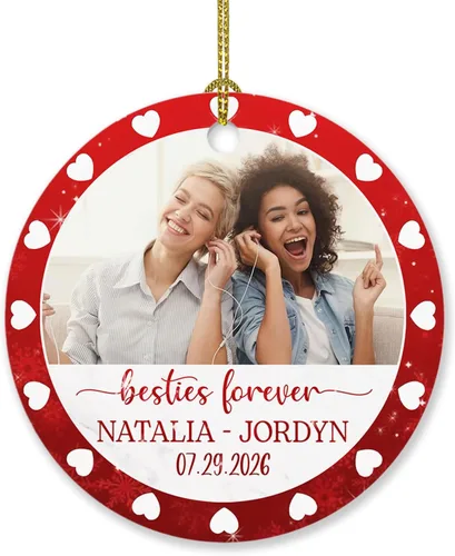 Miniatura 21 de Marco de fotos, adorno de Navidad 2024, regalo para hermanas, mejores amigas, mejores amigas, almas gemelas, adorno de Navidad, adorno de Navidad