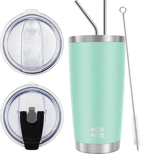 Miniatura 22 de WETOWETO - Vaso de viaje con aislamiento de 20 onzas, de acero inoxidable, con doble pared, a prueba de fugas, taza de café con revestimiento