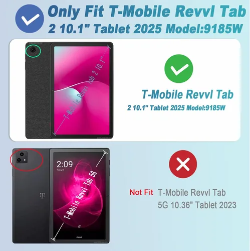 Miniatura 2 de ACdream Funda para Tablet T-Mobile Revvl Tab 2 de 10.1" Modelo 2025: 9185W (NO COMPATIBLE con Revvl Tab 5G de 10.36"), Funda Protectora Delgada