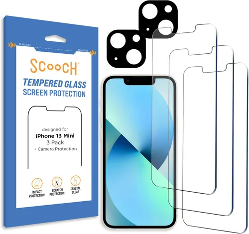 Miniatura 18 de Scooch Protector de pantalla 5 en 1 para iPhone 11 (paquete de 3) con protector de lente de cámara (paquete de 2) vidrio templado 9H de alta