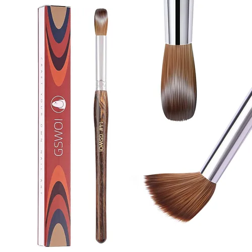 Miniatura 20 de Kolinsky - Brocha de uñas acrílicas 100% tamaño 8, pincel de arte de forma redonda para manicura profesional de uñas (#8, dorado)