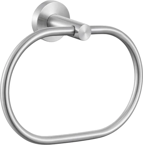 Miniatura 12 de APLusee Anillo de toalla de mano de oro negro, tenedor de toalla de mano de acero inoxidable para baño montado en la pared