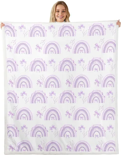 Miniatura 12 de Manta de cama con estampado de corazones de lazo, manta de felpa de grafiti dibujada a mano para decoración rústica del hogar, manta de franela