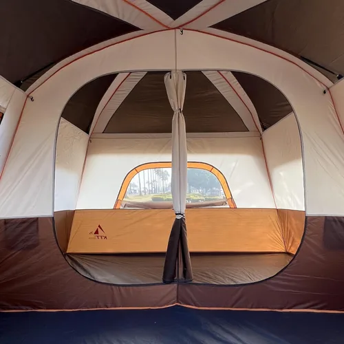 Miniatura 10 de KTT Extra Large Tent 12-14 Person,Family Cabin Tents,2 Rooms,Straight Wall,2 Doors 4 Windows with Mesh,Waterproof,Double Layer,Big Tent for