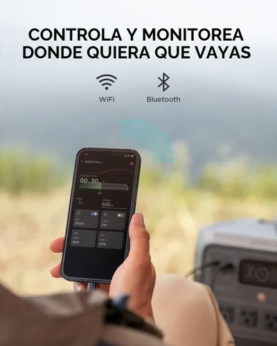 Miniatura 8 de EF ECOFLOW Estación de energía portátil RIVER 2 Pro, batería LiFePO4 de 768 Wh, carga rápida de 70 minutos, 4 salidas de CA de 800 W