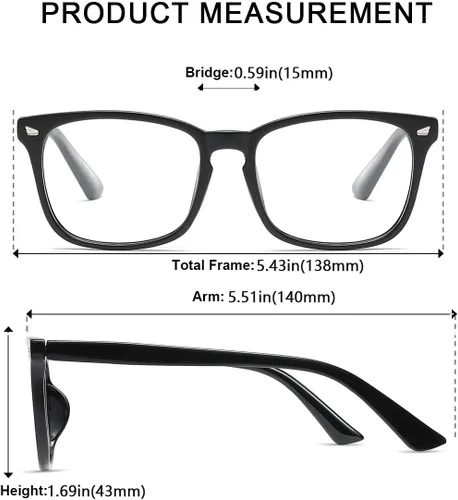 Miniatura 5 de AISSWZBEER - Lentes cuadrados de bloqueo de luz azul, para computadora/juegos/pantalla para mujeres u hombres