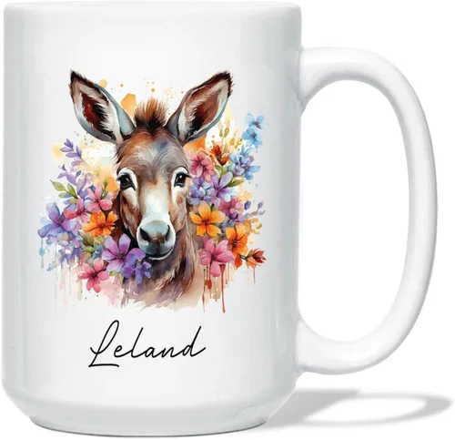 Miniatura 7 de Taza de café de oso – Regalo personalizado para amantes, taza de té de animales salvajes con flores, regalo de cerámica personalizado para amantes