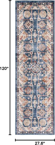 Miniatura 2 de SAFAVIEH Bijar Collection BIJ653B - Alfombra tradicional oriental, envejecida, no desprende pelusa, 2 pies 3 pulgadas x 10 pies, color azul