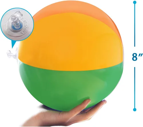 Miniatura 2 de Novelty Place Bolas de playa inflables – Paquete de 12 unidades, 8 pulgadas de diámetro, color arcoíris brillante, PVC a prueba de fugas, Multicolor