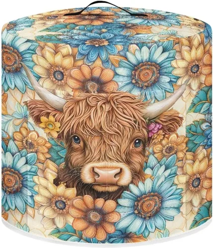 Miniatura 16 de Suobstales Cubierta antipolvo con estampado de girasol para olla instantánea de 6 cuartos de galón, diseño de nota musical, cubierta de olla a Nota
