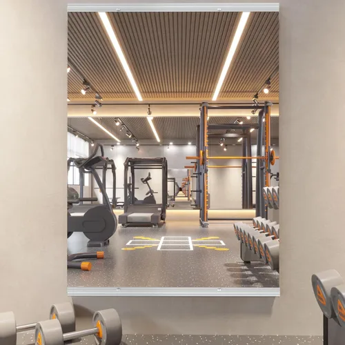 Miniatura 14 de pertetey Espejos de gimnasio en casa, 12 x 12 pulgadas, paquete de 4 azulejos de espejo de longitud completa, sin marco, para montar en la pared