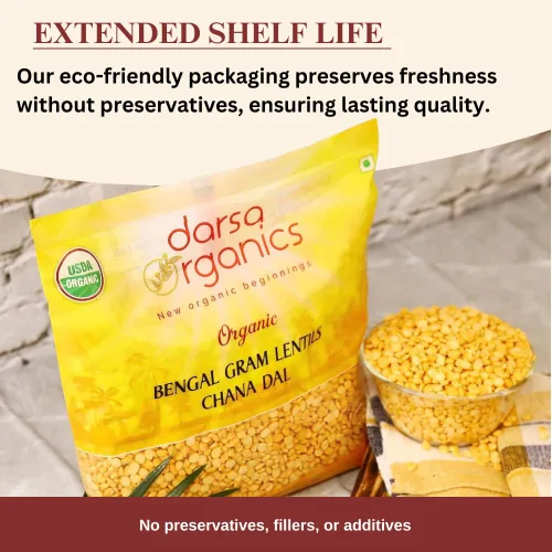 Miniatura 8 de Darsa Organics Chana Dal 2 lb – Gramo orgánico de Bengala partida USDA (garbanzos amarillos), sin OMG, sin productos químicos, lentejas amarillas