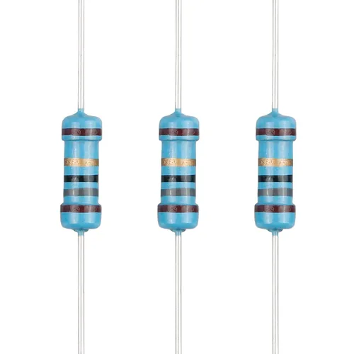 Miniatura 21 de 100 resistencias de 1 ohm 1/2 W (0.5 vatios) ±1% tolerancia de película metálica, resistencia fija de múltiples valores de resistencia opcional