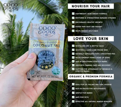 Miniatura 3 de Coco Goods Co. Aceite de coco orgánico de origen único premium, centrifugadora extraída – Ideal para el cuidado del cabello y las uñas, hidratante