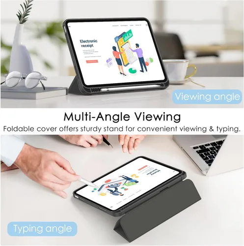 Miniatura 5 de Soke Funda para iPad (A16) de 11ª/10ª generación (2025/2022), iPad de 11/10.9 pulgadas con soporte para lápiz, funda protectora inteligente con Negro