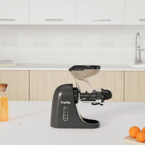 Miniatura 2 de Fretta - Exprimidor de prensado en frío, sin BPA, máquina de exprimidor de verduras y frutas, canal de alimentación de 3 pulgadas de ancho, fácil