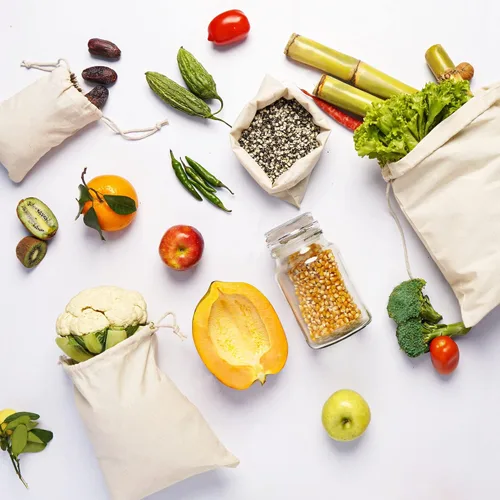 Miniatura 3 de Bolsas de muselina de algodón, 100% algodón orgánico con doble cordón. Bolsas de muselina natural reutilizables y ecológicas de alta calidad.