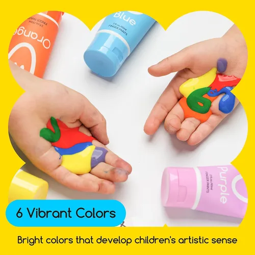 Miniatura 3 de MEEDEN Pinturas de dedos para niños, pintura de dedos lavable para niños, juego de pintura de dedos no tóxicas para niños pequeños de 3 años