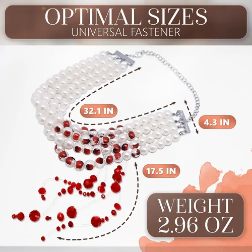 Miniatura 2 de V TOWER Collar de perlas blancas para mujer, collar de perlas falsas, accesorios estéticos góticos para mujer, collar de bisutería, collar