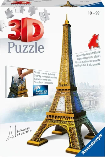 Miniatura 9 de Kit de construcción de la Torre Eiffel Ravensburger con 216 piezas 3D