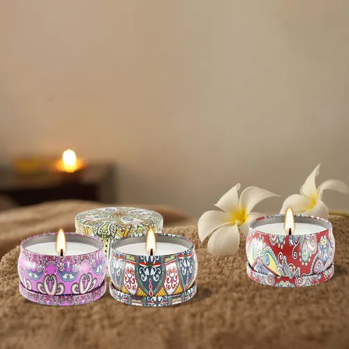 Miniatura 6 de Set de regalos de velas perfumadas de 24 piezas, velas de Adviento de cera de soja en lata de viaje para el hogar, velas en frasco de 2.5 oz