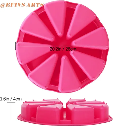 Miniatura 2 de Molde de rebanada de pastel de 8 cavidades, molde para hornear rebanada de pizza, molde para hornear pan de maíz, mousse, molde para pizza, jabón