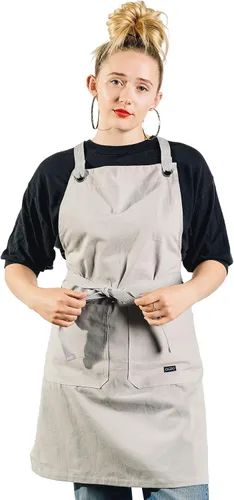 Miniatura 8 de Caldo Delantal de cocina Crossback para cocinar (hueso)