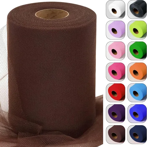 Miniatura 42 de Rollos de tela de tul verde ácido de 6 pulgadas por 100 yardas (300 pies) Cinta de tul para tutú, falda, envoltorio de regalo, decoración de boda