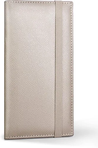 Miniatura 68 de Yarnic Funda para chequera personal, soporte para chequera con soporte para bolígrafo y divisor de plástico transparente integrado para cheques Rosa