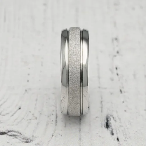 Miniatura 3 de 100S JEWELRY Anillos de tungsteno de oro blanco para hombres y mujeres, alianza de boda, acabado arenado, borde de cúpula, tamaños 6-16