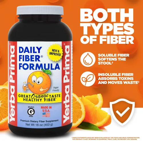 Miniatura 4 de Yerba Prima Daily Fiber Formula 16 oz (paquete de 2) – Suplemento de fibra dietética premium, sin OMG, sin gluten, fabricado en los Estados Unidos
