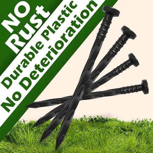 Miniatura 2 de Gardzen 100 piezas de picos de anclaje para bordes de paisaje, estacas de 6 pulgadas para bordes de césped, pavimento y patio para barrera