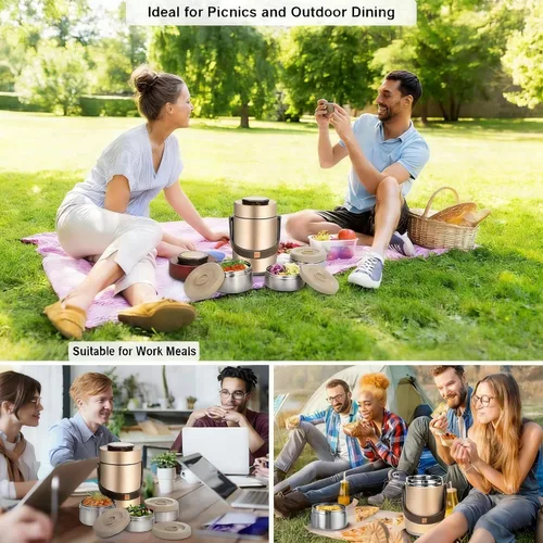 Miniatura 6 de Pawovdeq 67 oz Adultos Termo de Alimentos Aislado de Acero Inoxidable de Boca Ancha para Sopa con Mantenimiento Térmico Portátil Cajas de Almuerzo