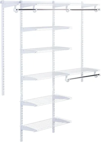Miniatura 3 de Rubbermaid Configurations Kit de Armario Personalizado Deluxe de 3-6 Pies, Estantería de Alambre Metálico Ajustable, Acabado Blanco, Sistema