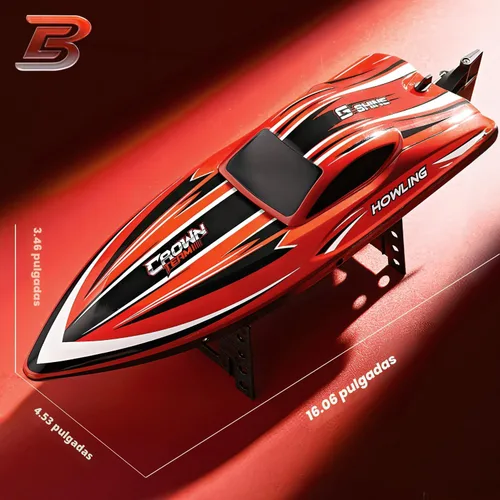 Miniatura 6 de BEZGAR Barco a control remoto, 16 pulgadas, grande, sin escobillas, para adultos y niños, 55 KPH grandes y rápidos, barcos de velocidad RC