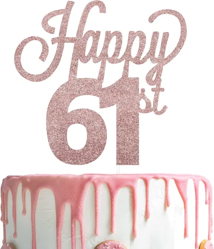 Miniatura 52 de LINGTEER - Decoración para pastel con texto "Happy Birthday 100", color negro