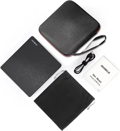 Miniatura 9 de ORIGBELIE Unidad externa de CD y DVD, grabadora de CD USB 3.0 con 2 puertos USB y 2 ranuras para tarjetas TF/SD, unidad de disco óptico