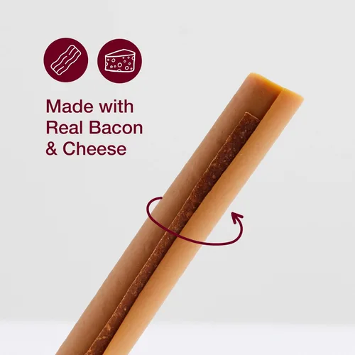 Miniatura 4 de SmartBones SmartSticks, dale a tu perro un masticable sin cuero crudo hecho con tocino y queso real, 10 unidades (paquete de 24)