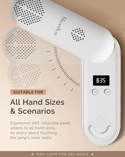 Miniatura 7 de MelodySusie Lámpara UV de Uñas Compacta Inalámbrica, P-PLUS20F con Panel Giratorio Innovador y Diseño de Protección UV, la Luz UV Recargable Cura