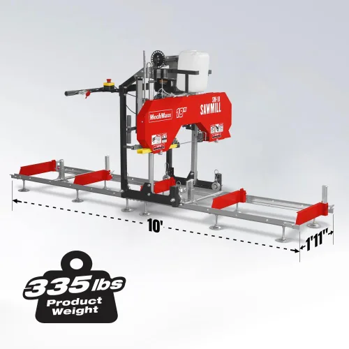 Miniatura 3 de MechMaxx Aserradero portátil de 18'', motor de gasolina DUCAR 212cc 7HP, ancho de tablero de 15'' y grosor de tablero de 7'', longitud de pista