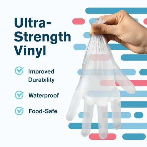 Miniatura 5 de Ridex Guantes desechables de vinilo transparente sin látex [100 unidades] sin polvo, guantes multiusos sin polvo, guantes de caja dispensadora, 100
