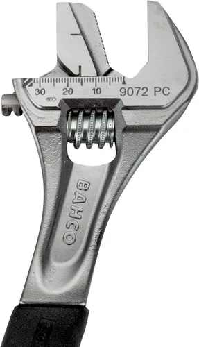 Miniatura 3 de Bahco Llave de tubo ajustable y con acabado cromado industrial SAE Ergo de 10 pulgadas, mandíbula reversible para doble funcionalidad, dientes