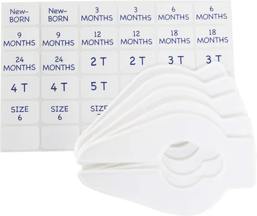 Miniatura 4 de Baby Buddy Size-It Separadores organizadores para perchas de armario de niños y bebes, Paquete de 1, Blanco