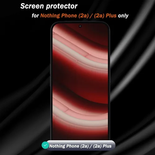 Miniatura 2 de Paquete de 3+2 protectores de pantalla de vidrio templado para teléfono (2a) / (2a) Plus con protector de lente de cámara, dureza 9H, película