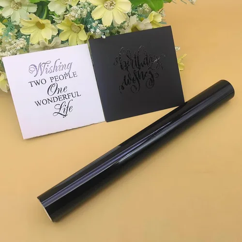 Miniatura 6 de Alinacutle Rollo de lámina reactiva de tóner láser negro, lámina metálica de transferencia para álbumes de recortes, manualidades, planificador