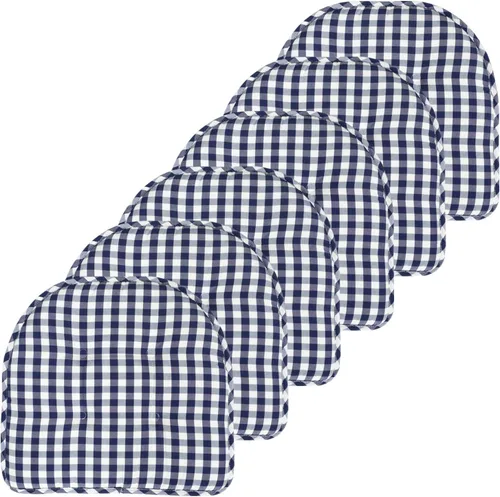 Miniatura 28 de Sweet Home Collection - Cojín de espuma viscoelástica para silla con capitoné, antideslizante, parte trasera de goma, en forma de U, 17 x 16 Piel