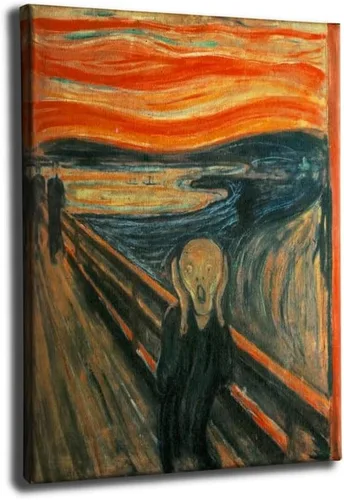 CIYU The Scream - Póster de pintura al óleo de Edvard Munch Scream, arte de pared retro para el hogar, sala de estar, oficina, decoración vintage El