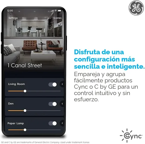 Miniatura 4 de GE Cync Luces inteligentes para café con efectos dinámicos, luces de cadena para patio que cambian de color, compatibles con Alexa y Google, 48 pies