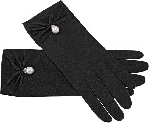 Miniatura 4 de Ayliss Guantes cortos de boda para mujer, de satén, para fiesta de ópera, de los años 20, para ocasiones especiales, vestido formal, baile, cosplay
